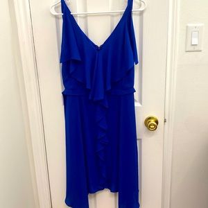 BCBG Maxazria blue ruffle dress